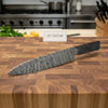 Handmade Twisted Damascus Chef Knife Blade Blank Gyuto Style for Custom Knife Making by JW SteelCrafts