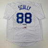 Autographed/Signed Vin Scully Los Angeles LA White Baseball Jersey PSA/DNA COA