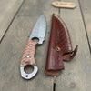 Handmade Damascus Karambit Hunting Knife with Brown Micarta Handle by JW SteelCrafts