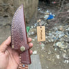 Handmade Damascus Karambit Hunting Knife with Brown Micarta Handle by JW SteelCrafts