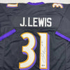 Autographed/Signed Jamal Lewis Baltimore Black Football Jersey Beckett BAS COA by Hall of Fame Sports Memorabilia