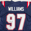 Autographed/Signed Milton Williams New England Blue Football Jersey Beckett BAS COA by Hall of Fame Sports Memorabilia