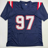 Autographed/Signed Milton Williams New England Blue Football Jersey Beckett BAS COA by Hall of Fame Sports Memorabilia