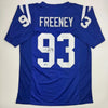 Autographed/Signed Dwight Freeney Indianapolis Blue Football Jersey Beckett BAS COA by Hall of Fame Sports Memorabilia
