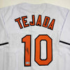 Autographed/Signed Miguel Tejada Baltimore White Baseball Jersey Beckett BAS COA by Hall of Fame Sports Memorabilia
