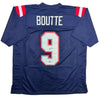 Autographed/Signed Kayshon Boutte New England Blue Football Jersey Beckett BAS COA by Hall of Fame Sports Memorabilia