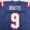 Autographed/Signed Kayshon Boutte New England Blue Football Jersey Beckett BAS COA by Hall of Fame Sports Memorabilia