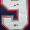 Autographed/Signed Kayshon Boutte New England Blue Football Jersey Beckett BAS COA by Hall of Fame Sports Memorabilia