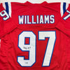 Autographed/Signed Milton Williams New England Red Football Jersey Beckett BAS COA by Hall of Fame Sports Memorabilia