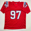 Autographed/Signed Milton Williams New England Red Football Jersey Beckett BAS COA by Hall of Fame Sports Memorabilia