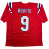 Autographed/Signed Kayshon Boutte New England Red Football Jersey Beckett BAS COA by Hall of Fame Sports Memorabilia
