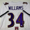 Autographed/Signed Ricky Williams Smoke Weed Everyday Inscribed Baltimore White Football Jersey JSA COA