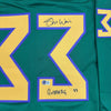 Autographed/Signed Shaun Weiss Greg Goldberg The Mighty Ducks Green Hockey Jersey Beckett BAS COA by Hall of Fame Sports Memorabilia