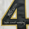 Autographed/Signed Ricky Williams Smoke Weed Everyday Inscribed New Orleans White Football Jersey JSA COA