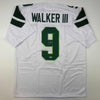 Autographed/Signed Kenneth Walker III Michigan State White College Football Jersey Beckett BAS COA