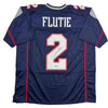Autographed/Signed Doug Flutie New England Blue Football Jersey Beckett BAS COA by Hall of Fame Sports Memorabilia