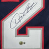Autographed/Signed Doug Flutie New England Blue Football Jersey Beckett BAS COA by Hall of Fame Sports Memorabilia