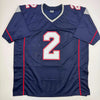 Autographed/Signed Doug Flutie New England Blue Football Jersey Beckett BAS COA by Hall of Fame Sports Memorabilia