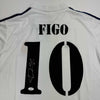 Autographed/Signed Luis Figo Real Madrid White Soccer Jersey Beckett BAS COA