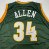 Autographed/Signed Ray Allen Seattle Green Basketball Jersey Beckett BAS COA
