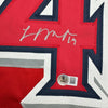 Autographed/Signed Logan O'Hoppe Los Angeles LA Anaheim Red Baseball Jersey Beckett BAS COA