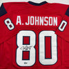 Autographed/Signed Andre Johnson HOF 24 Houston Texans Red Football Jersey JSA COA by Hall of Fame Sports Memorabilia