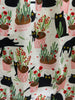 Cats & Plants Collared Dress - Plus Sizes only by Retrolicious