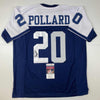 Autographed/Signed Tony Pollard Dallas Thanksgiving Day Football Jersey JSA COA