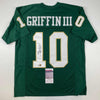 Autographed/Signed Robert Griffin III RG3 Baylor Green College Football Jersey JSA COA