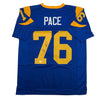 Autographed/Signed Orlando Pace St. Louis Retro Blue Football Jersey JSA COA by Hall of Fame Sports Memorabilia