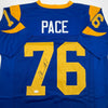 Autographed/Signed Orlando Pace St. Louis Retro Blue Football Jersey JSA COA by Hall of Fame Sports Memorabilia
