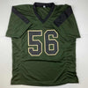 Autographed/Signed Lawrence Taylor New York Green Salute To Service Football Jersey Beckett BAS COA