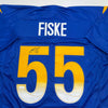 Autographed/Signed Braden Fiske Los Angeles LA Blue Football Jersey JSA COA