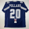 Autographed/Signed Tony Pollard Dallas Blue Football Jersey JSA COA
