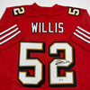 Autographed/Signed Patrick Willis San Francisco Red Alternate Football Jersey Beckett BAS COA