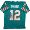 Autographed/Signed Bob Griese Miami Teal Football Jersey JSA COA by Hall of Fame Sports Memorabilia
