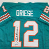 Autographed/Signed Bob Griese Miami Teal Football Jersey JSA COA by Hall of Fame Sports Memorabilia