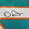 Autographed/Signed De'Von DeVon Achane Miami Teal Football Jersey Beckett BAS COA