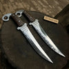 Handcrafted Persian Inspired Fixed Blade Knife Trailing Point Curved Blade with Finger Ring Tactical Utility Knife by JW SteelCrafts