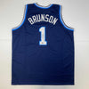 Autographed/Signed Jalen Brunson Villanova Blue College Basketball Jersey Beckett BAS COA