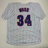 Autographed/Signed Kerry Wood 98 ROY Chicago Pinstripe Baseball Jersey Beckett BAS COA
