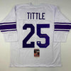 Autographed/Signed YA Y.A. Tittle Inscribed Geaux Tigers LSU White College Football Jersey JSA COA