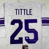 Autographed/Signed YA Y.A. Tittle Inscribed Geaux Tigers LSU White College Football Jersey JSA COA