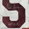 Autographed/Signed Chris Hanburger HOF 2011 Washington White Football Jersey JSA COA