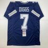 Autographed/Signed Trevon Diggs Dallas Blue Football Jersey JSA COA