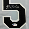 Framed Autographed/Signed Garrett Crochet 35x39 Chicago Grey Baseball Jersey Beckett BAS COA