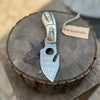 Handmade Damascus Gut Hook Skinner Hunting Knife Fixed Blade Synthetic Stag Handle with Thumb Hole by JW SteelCrafts