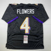 Autographed/Signed Zay Flowers Baltimore Black Football Jersey JSA COA