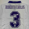 Autographed/Signed Roberto Carlos Real Madrid White Soccer Jersey Beckett BAS COA #2 by Hall of Fame Sports Memorabilia