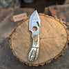 Handmade Damascus Gut Hook Skinner Hunting Knife Fixed Blade Synthetic Stag Handle with Thumb Hole by JW SteelCrafts